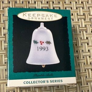 Hallmark Keepsake Ornament - White Bell with Holly Design